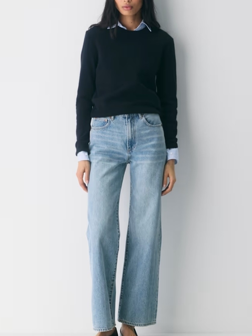 Aritzia's Denim Forum The Farrah Hi-Rise Wide | Blue Denim | Size 29